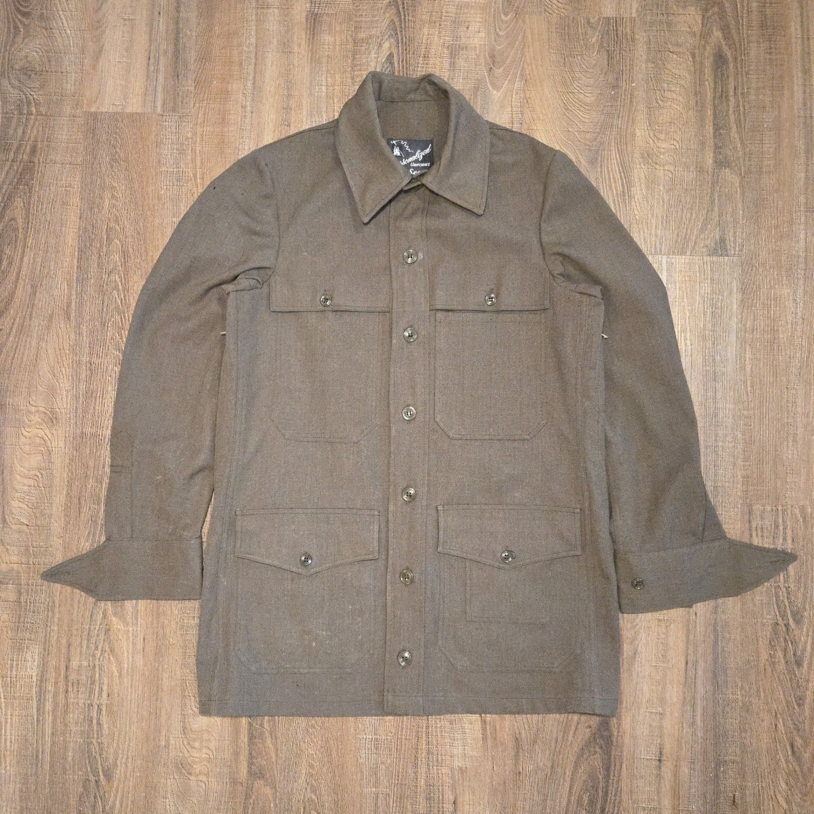 Vtg 1950s Sears Cruiser Jacket Personalized Uniforms Men's L Wool Brown Usa Mcm
